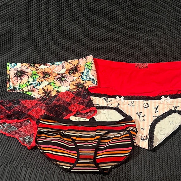 Victoria's Secret Set - Floral, Red, and Striped - Picture 1 of 6